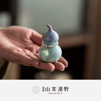Jingdezhen Glazed Gourd Rotating Ceramic Ornament for Tea Ceremony