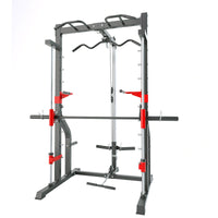 Smith Machine Squat Rack with High/Low Pulley for Home Gym Weightlifting and Comprehensive Training