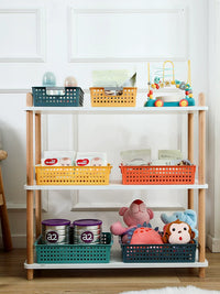 Stackable Plastic Desktop Storage Bins for Snacks, Toys, and Office Supplies