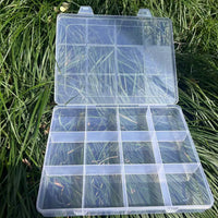 Large 12-Grid Storage Box with Card Slots for Beads & Jewelry Accessories, Clear