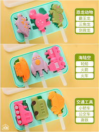 Silicone Ice Pop Molds for Kids, DIY Homemade Ice Cream Bar Maker with Cartoon Animal Shapes