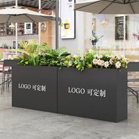 Black Stainless Steel Metal Planter Box, Freestanding Outdoor Rectangular Planter for Patio & Garden Plants, Modern Design