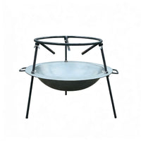 Outdoor Fire Pit BBQ Grill Brazier with Pot Rack for Camping Patio Heating