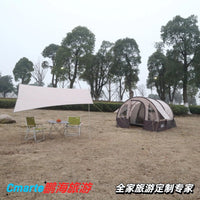 Tunnel Tent with Mosquito Net and Rainfly, 2-Room Large Space for Outdoor Camping