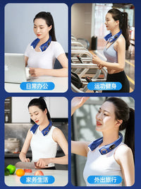 Portable Neck Fan with Cooling Feature, LED Lights, and Digital Display