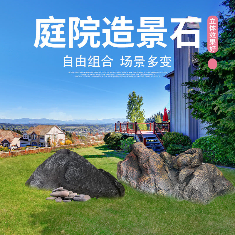 Large Artificial Rock Garden Landscape Ornament for Indoor/Outdoor Decor