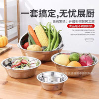 Stainless Steel Fast Food Plate Soup Bowl Student Dinner Plate Kitchen Food Grade Baking Mixing Basin