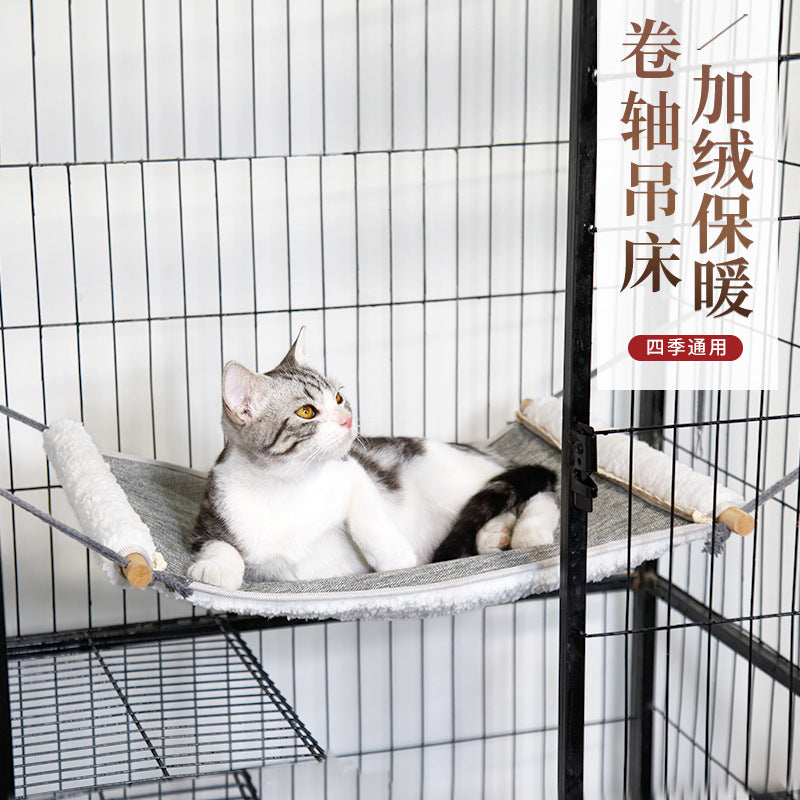 Detachable Washable Wooden Cat Hammock Bed for All Seasons