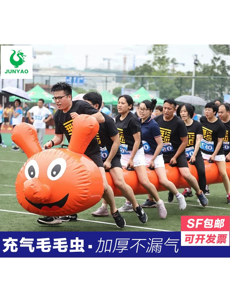Inflatable Caterpillar Team Racing Game for Outdoor Group Activities