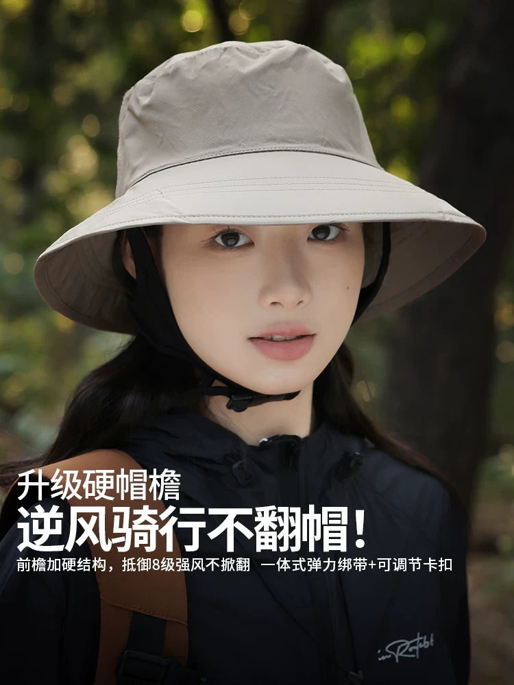 Quick-Dry UV Protection Bucket Hat with Windproof Strap for Outdoor Activities