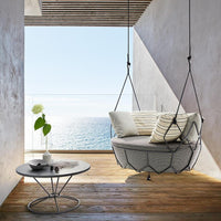 Outdoor Nordic Swing Chair Hanging Basket Balcony Rattan Sofa Combination for Patio Villa Leisure