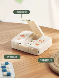 Portable 7-Day Mini Pill Organizer with 3 Compartments, Moisture-Proof Travel Medicine Storage
