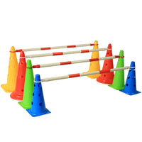 Kids Balance Bike Race Track Marker Cones - Telescopic Poles for Scooter & Roller Skating Training