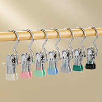 Multifunctional Stainless Steel Clothes Hanger Clips for Trousers and Home Storage, Strong Non-marking Grip