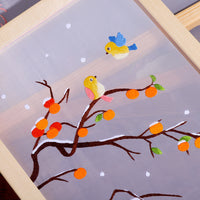 Beginner DIY Double-Sided Embroidery Kit with Wooden Frame for Ribbon Embroidery Art