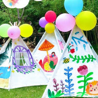 Kids DIY Painting Tent Playhouse with Art Supplies