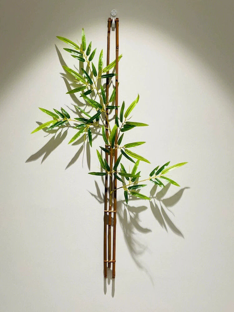 New Chinese Style Bamboo Woven Wall Vase for Tea Room Decor