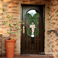 Easter Bunny Bow Wreath Door Decor for Spring