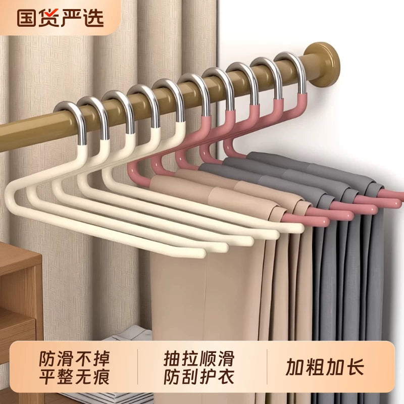 Z-Shaped Non-Slip Pants Hanger for Wardrobe Organization, Space-Saving Trousers Rack