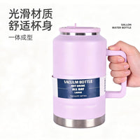 Portable 304 Stainless Steel Insulated Water Bottle with Handle, Large Capacity Thermal Flask for Outdoor Sports