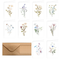 Watercolor Floral Greeting Card & Envelope Set