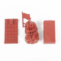 Bamboo Raft Tent Flag 3-Piece Set Military Model Toy for Kids