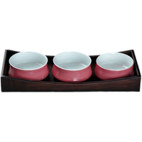 Ceramic Three-Compartment Appetizer Bowl Set for Hot Pot & Snacks