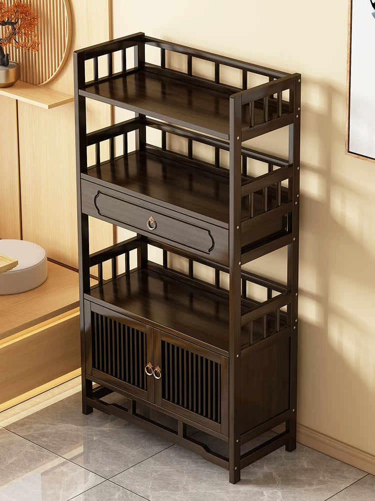 Teacart Sideboard Cabinet with Storage for Tea Sets and Supplies