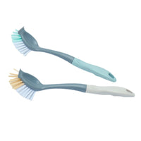Long Handle Dishwashing Brush with Scraper, Non-Greasy, Hanging Design for Kitchen Cleaning