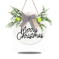 Christmas Door Hanging Decoration 3D Letter Bow Green Plant Wreath for Holiday Scene