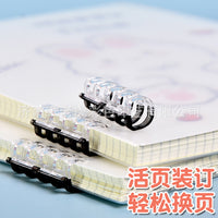 Cute Transparent Detachable Cover Loose-Leaf Notebook for Students, B5 Lined/Grid Pages