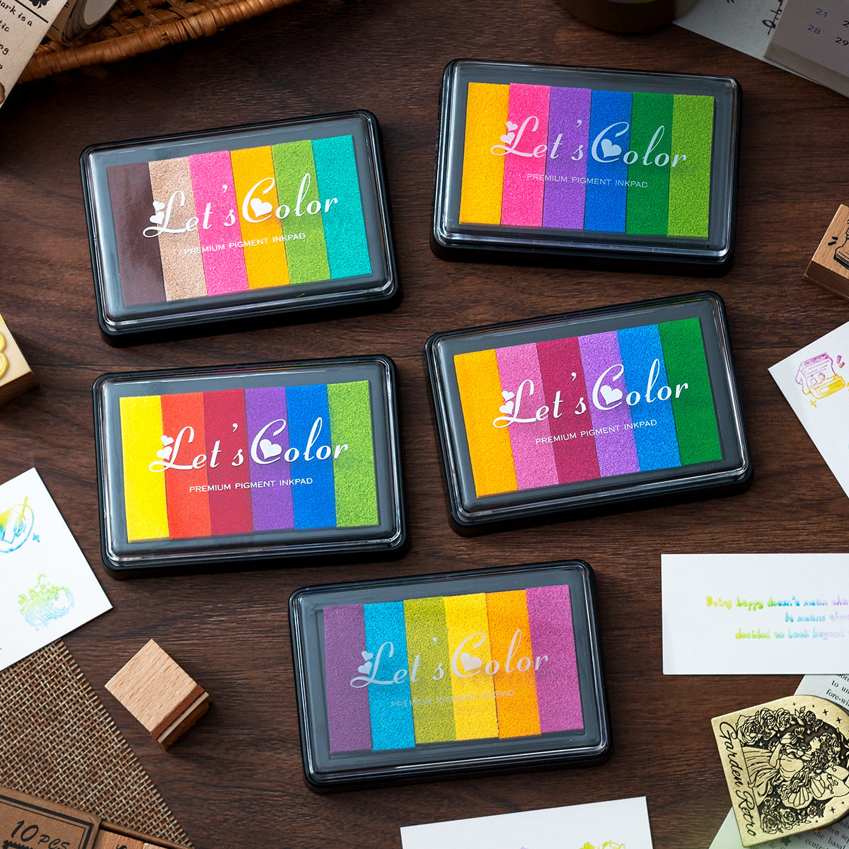 Large Rectangular Gradient Rainbow Ink Pad for DIY Crafts and Scrapbooking