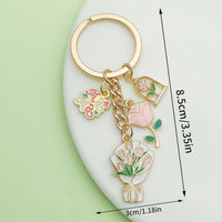 Mother's Day Carnation Flower Keychain Pendant for Bags
