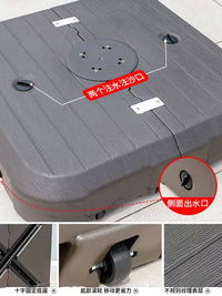 Outdoor Patio Umbrella Base with Wheels, Water/Sand Filled Heavy Duty Stand for Cantilever & Market Umbrellas