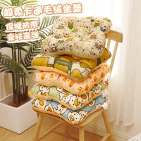 Cartoon Plush Seat Cushion for Office and Students, Thickened Non-Slip Warm Chair Pad
