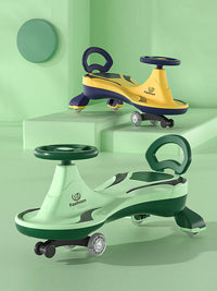 Kids' Ride-On Swing Car with Music and Lights, Anti-Roll Design, for Ages 1-8