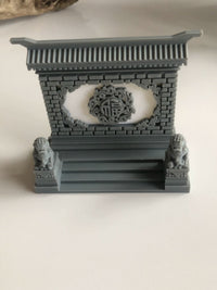 Traditional Cloud Blessing Miniature Screen Wall Resin Ornament for Aquariums and Landscaping