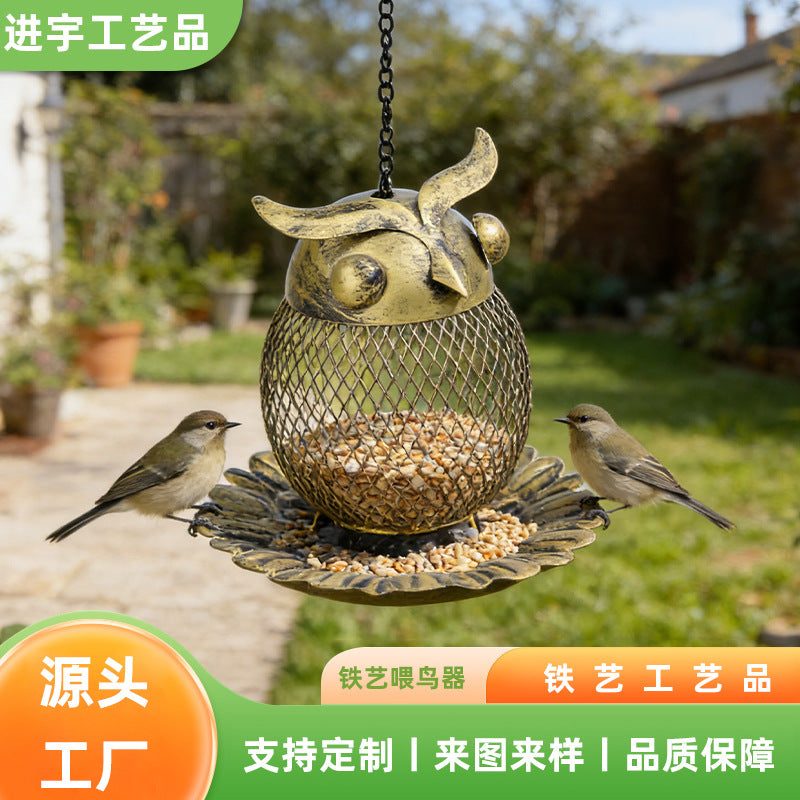 Hanging Hummingbird Feeder Metal Craft Outdoor Garden Decoration