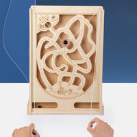 Pirate Marble Maze Game for Kids, Wooden Hand-Eye Coordination Balance Training Toy