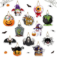 Halloween Party Hanging Decorations - Double-Sided Cards with Rope