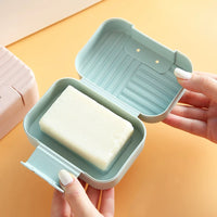 Portable Soap Dish with Lid for Travel and Dormitory Use, Draining Soap Box