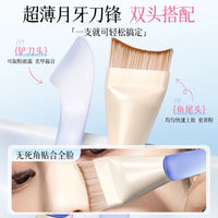 Crescent Flat Head Foundation Brush for Liquid Makeup & Concealer, Non-Absorbent, Ultra-Thin, Professional & Beginner-Friendly