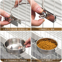 Stainless Steel Hanging Pet Bowl for Crate, Anti-Tip Food and Water Feeder