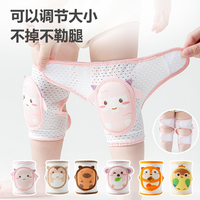 Baby Crawling Knee Pads with Adjustable Straps, Breathable Mesh for Summer, Anti-Slip Elbow Protectors for Toddlers