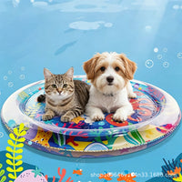 Pet Inflatable Cooling Mat for Dogs and Cats, Thickened PVC Anti-Scratch Chew-Resistant Ocean Play Mat