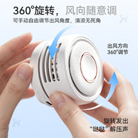 Portable Bladeless USB Neck Fan with Clip, Mini Quiet Personal Fan for Students and Outdoor Use