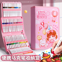 Portable Marker Pen Storage Case, Large Capacity Art Supply Organizer for Students