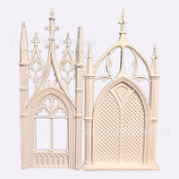 Dollhouse Miniature Gothic Window Model for Anime Scenes and DIY Crafts
