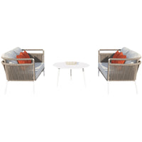 Outdoor Nordic Rope Woven Patio Sofa Set for Balcony Villa Garden