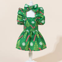 Pet Christmas Dress with Snowflake Pattern and Headwear for Dogs and Cats